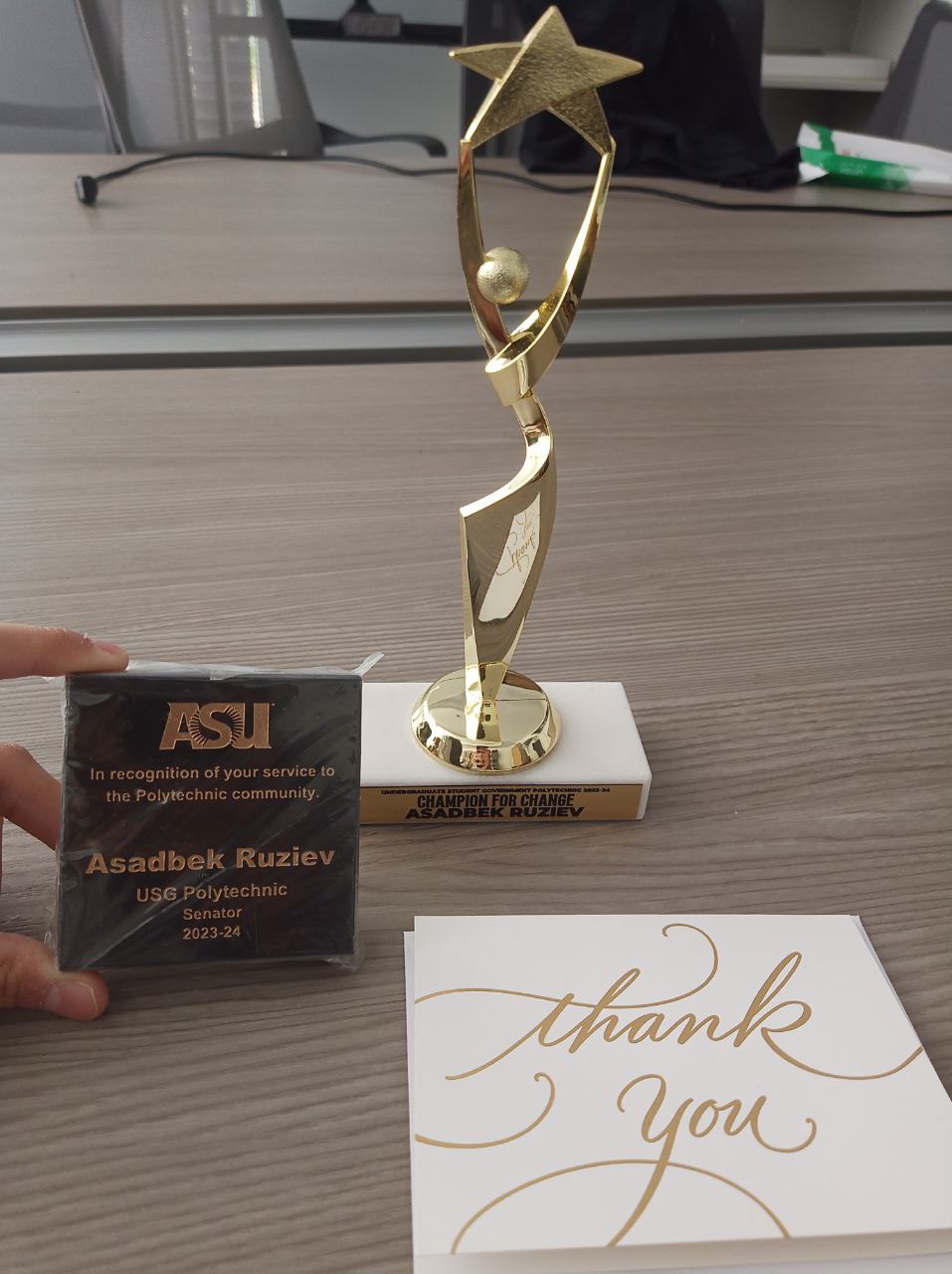 Champion for Change trophy